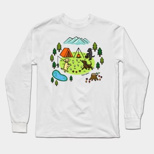 Happy Labrador Camping Long Sleeve T-Shirt